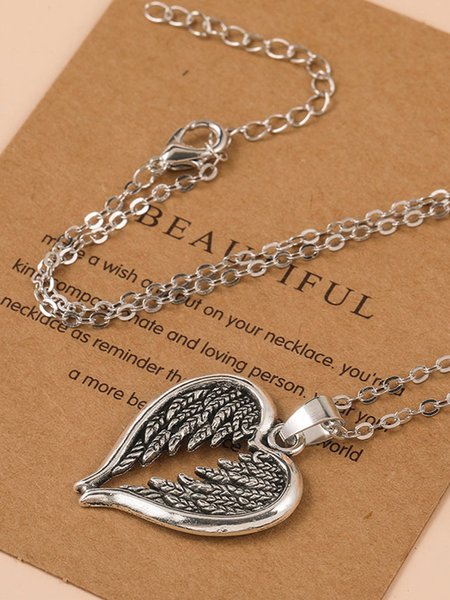 

JFN Vintage Geometric Wings Necklace, Silver, Necklaces