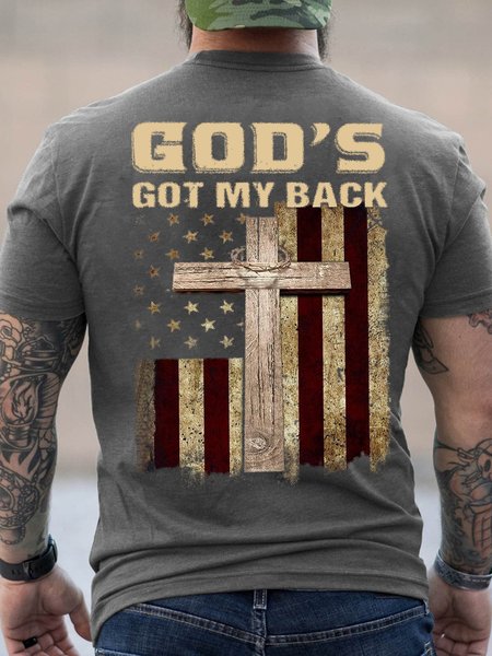 God's Got My Back Men's Loose T-Shirt, Deep gray, T-shirts