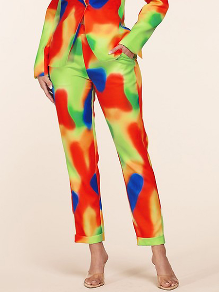 

Autumn Micro-Elasticity H-Line Urban Ombre Fashion Daily Pants, Multicolor, Cropped Pants