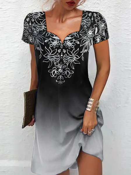 

Casual Ethnic Fit Square Neck Dresses, Black, Dresses