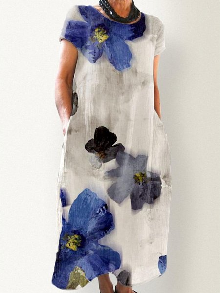 

Casual Floral Dresses, White, Dresses