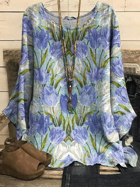

Batwing Sleeve Casual Fit Tops, Blue, Shirts & Blouses