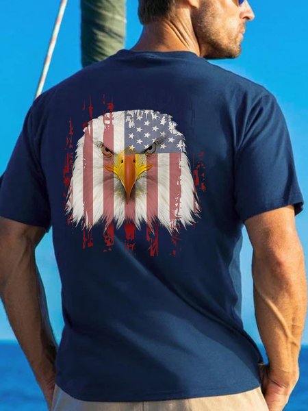 

Usa/Us/American Flag Men's Vintage T-Shirt, Purplish blue, T-shirts