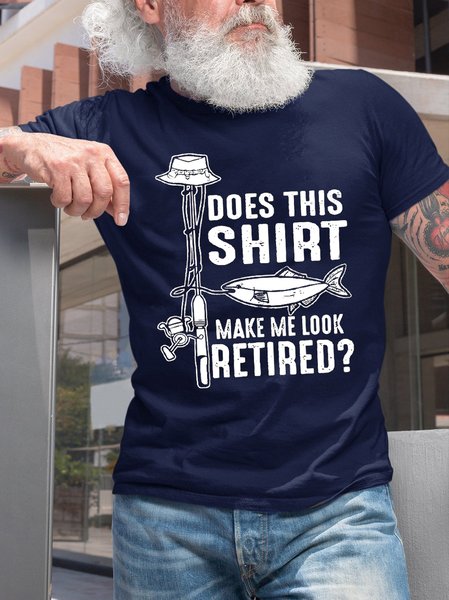 

Does This Shirt Make Me Look Retired Funny Fishing T-shirt, Purplish blue, T-shirts