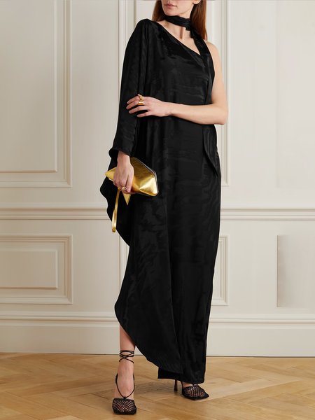 

Three Quarter Plain Elegant Others Black Dress, Maxi Dresses