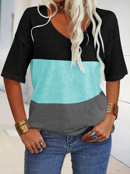 

Casual Colorblock T-Shirt, Multicolor, Tees & T-shirts