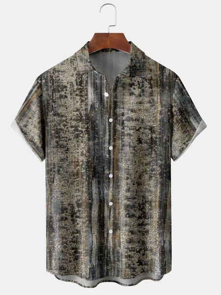 

Men's Casual Short Sleeve Hawaiian Shirt, Black-grey, Men's Floral shirt