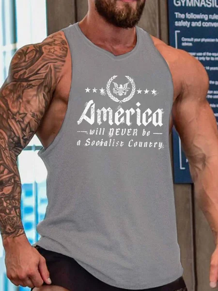 

eagle men’s Crew Neck Tank Top, Gray, Tank Tops