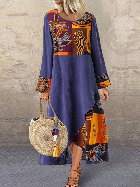 

Casual Geometric Fit Dresses, Blue, Dresses
