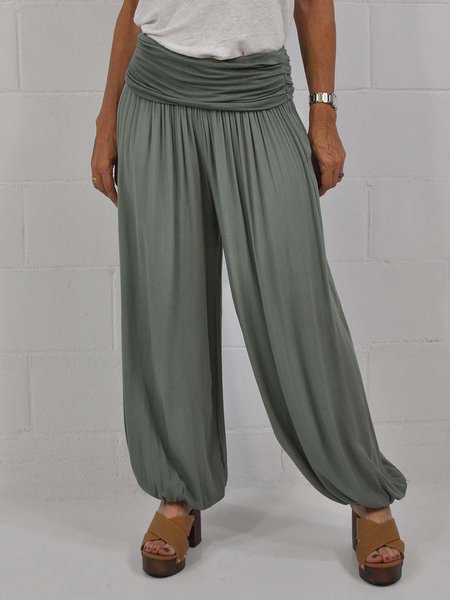 

Casual Cotton-Blend Plain Casual Pants, Gray, Pants