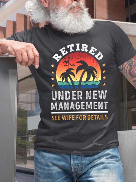 

Retired Managed By Wife Funny Husband T-shirt, Deep gray, T-shirts