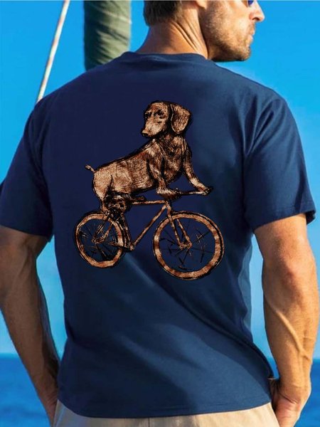

dog men’s Crew Neck Vintage Animal T-Shirt, Blue, T-shirts