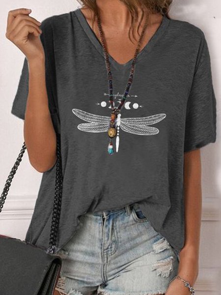 

Loose letter Dragonfly top T-shirt extra large, Deep gray, T-Shirts
