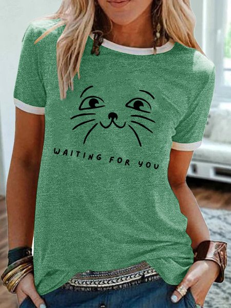 

Lilicloth x Kat8lyst Waiting For You Women's Casual T-Shirt, Green, T-shirts