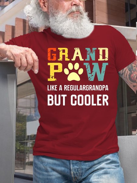 

Grand Paw Like A Regular Grandpa But Cooler Dog Casual Fit T-Shirt, Red, T-shirts