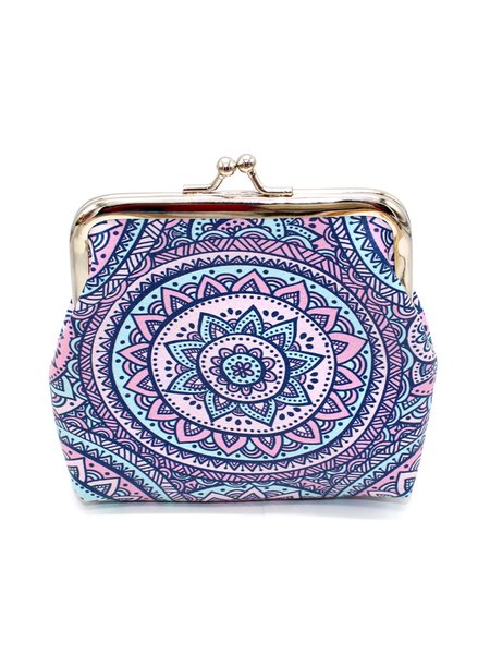 JFN Ethnic Pattern Kiss Buckle Coin Purse Storage Bag, Color5, Women's Bags