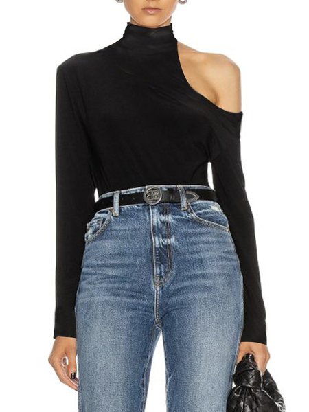 

Daily Long sleeve Turtleneck Urban Fit T-Shirt, Black, Tees
