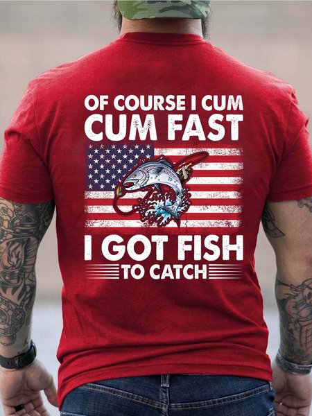 

fish men’s Crew Neck T-Shirt, Red, T-shirts