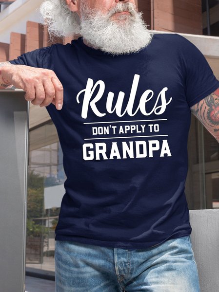 

Rules Don't Apply To Grandpa Funny T-shirt, Purplish blue, T-shirts