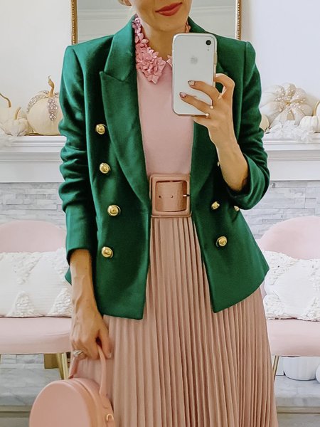 

Urban Long Sleeve Fit Plain Blazer, Green, Blazers