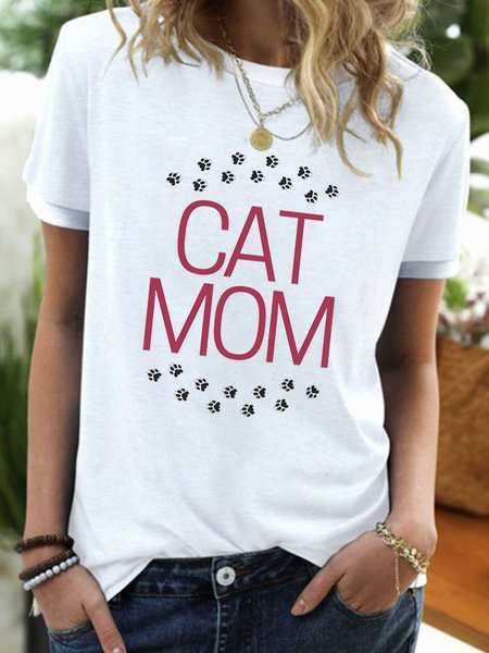

Lilicloth x Kat8lyst Cat Mom Women's Fit T-Shirt, White, T-shirts