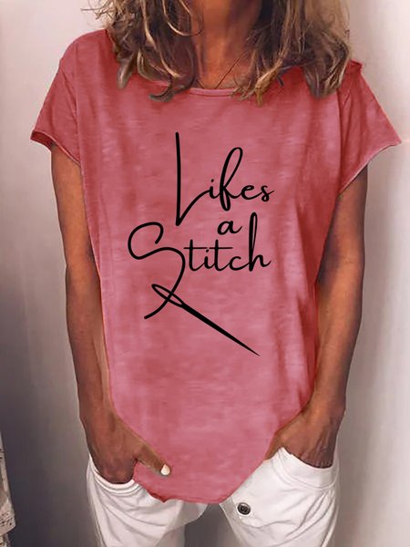 

Lilicloth x Kat8lyst Lifes A Stitch Women's T-Shirt, Red, T-shirts