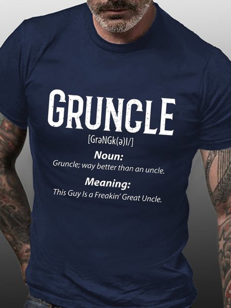 

Gruncle Funny Saying Crew Neck T-shirt, Purplish blue, T-shirts