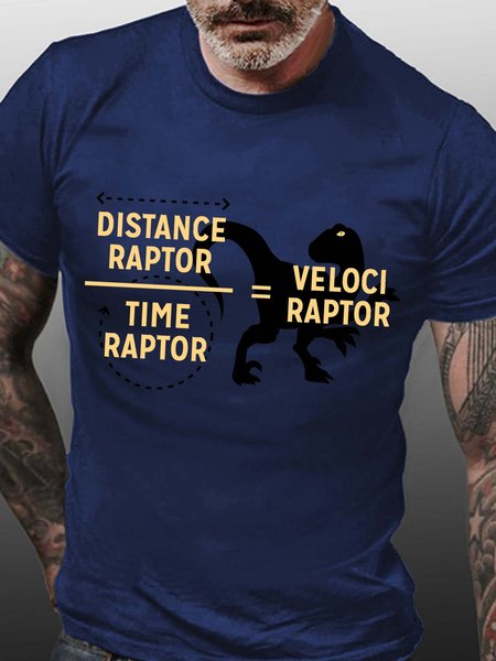 

Animal Mathematical Formula Men’s Casual T-Shirt, Blue, T-shirts