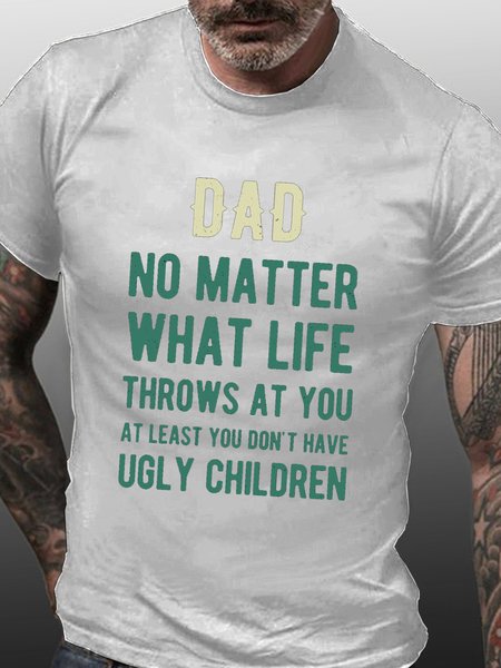 

Dad Funny Saying Crew Neck T-shirt, White, T-shirts