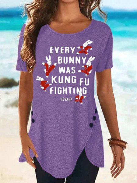 

rabbit women’s Casual T-Shirt, Purple, T-shirts
