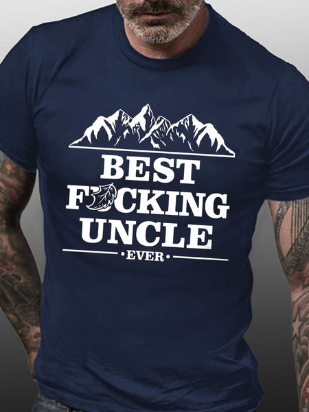 

Best Uncle Ever Crew Neck Funny Uncle T-shirt, Purplish blue, T-shirts