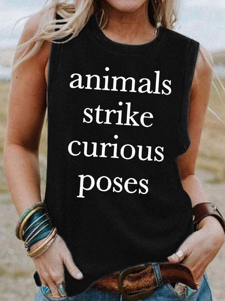 

animal women’s Printed Basics Loose Tanks & Camis, Black, Tank Tops