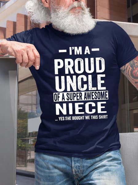 

Proud Uncle Of A Super Awesome Niece Funny Uncle Gift T-shirt, Purplish blue, T-shirts