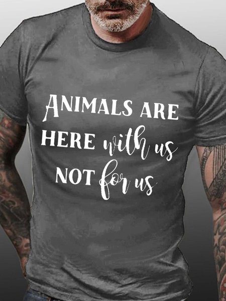 

animal men’s Casual T-Shirt, Gray, T-shirts