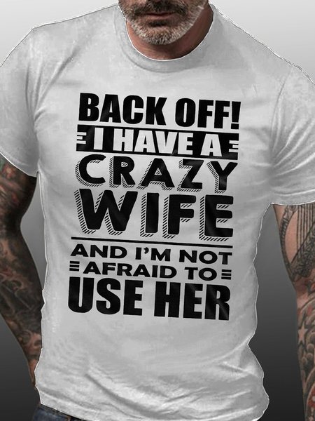 

Mens Funny Wife Letters Fit T-Shirt, White, T-shirts