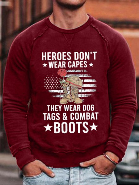 

Top heroes Don’t Wear Capes They Wear Dog Tags & Combat Boots Us Flag Men's Sweatshirt, Red, Hoodies&Sweatshirts