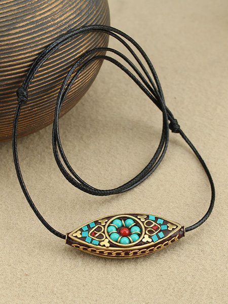 

Ethnic Vintage Turquoise Eye Necklace Dress Jewelry, As picture, Necklaces