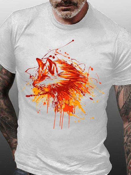 

fox men’s Cotton T-Shirt, White, T-shirts
