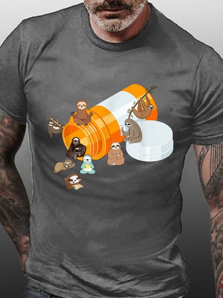 

animal men’s Crew Neck Casual Fit T-Shirt, Gray, T-shirts