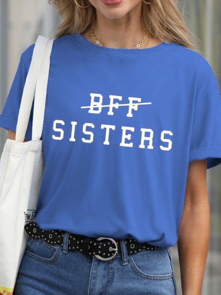 

Bff Sister Women's Casual T-Shirt, Blue, T-shirts