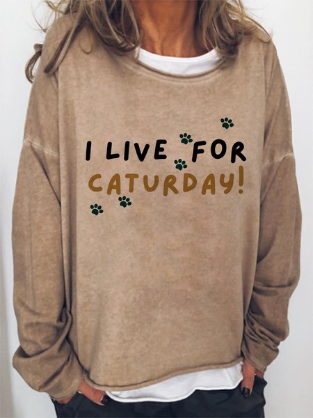 

Lilicloth x Kat8lyst I Live For Caturday Women's Sweatshirt, Light brown, Hoodies&Sweatshirts