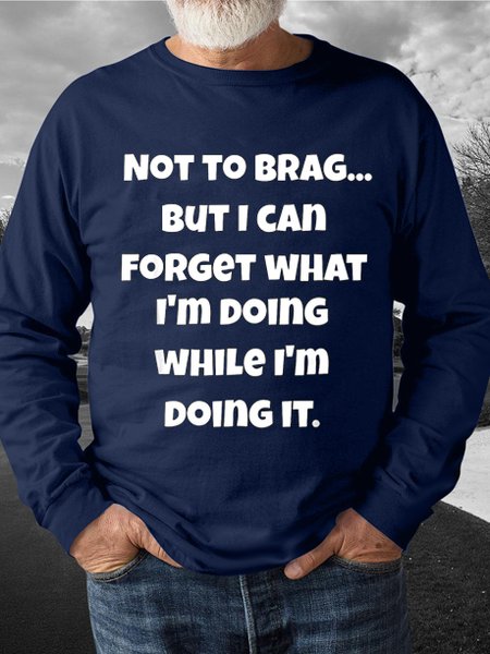 

Old Geezer Funny Sayings Print Crew Neck Sweatshirt, Purplish blue, Hoodies&Sweatshirts