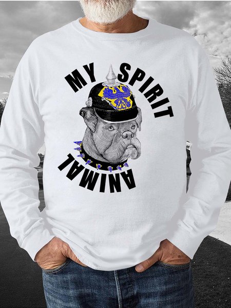 

dog men’s Casual Crew Neck Sweatshirt, White, Hoodies&Sweatshirts