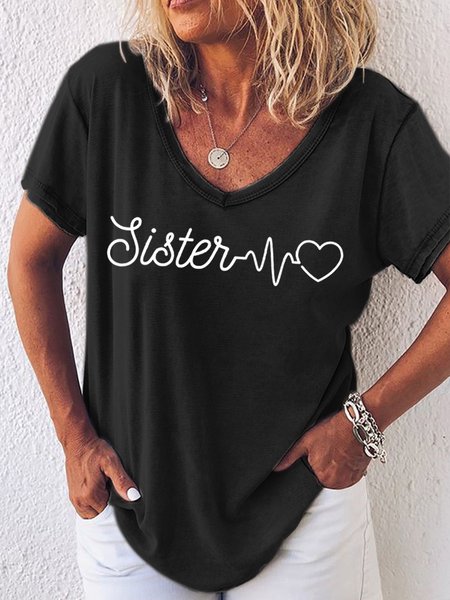 

Sister Women's Casual T-Shirt, Black, T-shirts