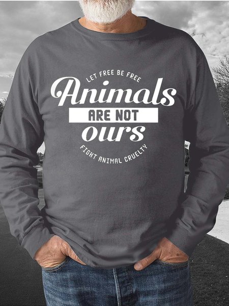 

animal men’s Casual Crew Neck Sweatshirt, Gray, Hoodies&Sweatshirts