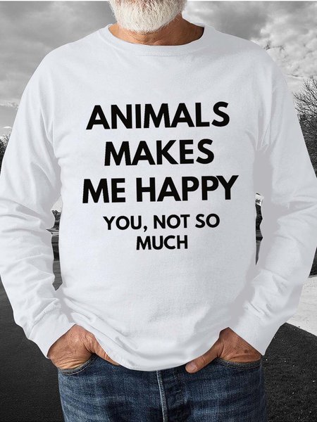 

animal men’s Casual Sweatshirt, White, Hoodies&Sweatshirts