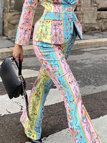 

Fit Urban Floral Pants, Multicolor, Wide Leg Pants
