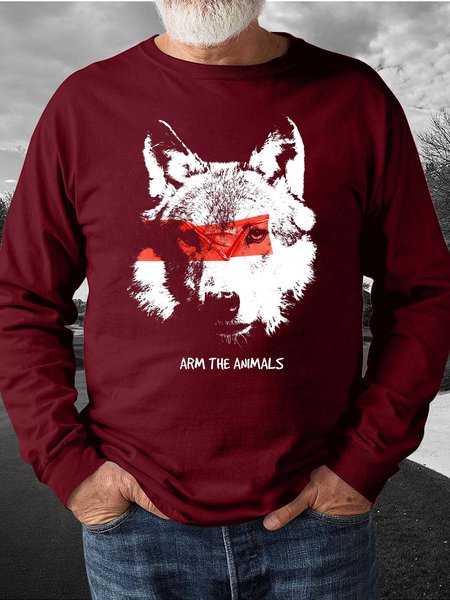 

men’s Animal Fit Casual Sweatshirt, Red, Hoodies&Sweatshirts