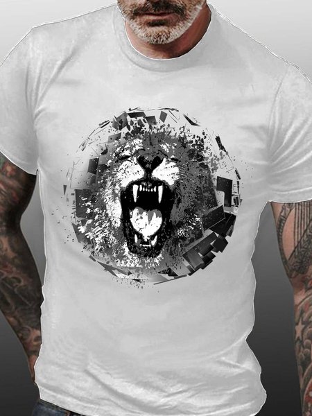 

dog men’s Crew Neck Casual Fit T-Shirt, White, T-shirts