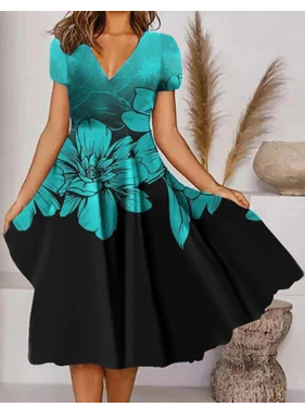 

Casual Floral Cotton-Blend Dresses, Multicolor, Dresses